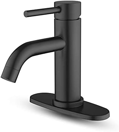Black Bathroom Faucet with Optional Deck Plate 4 Inch Centerset Easy DIY Bathroom Sink Faucet Off... | Amazon (US)