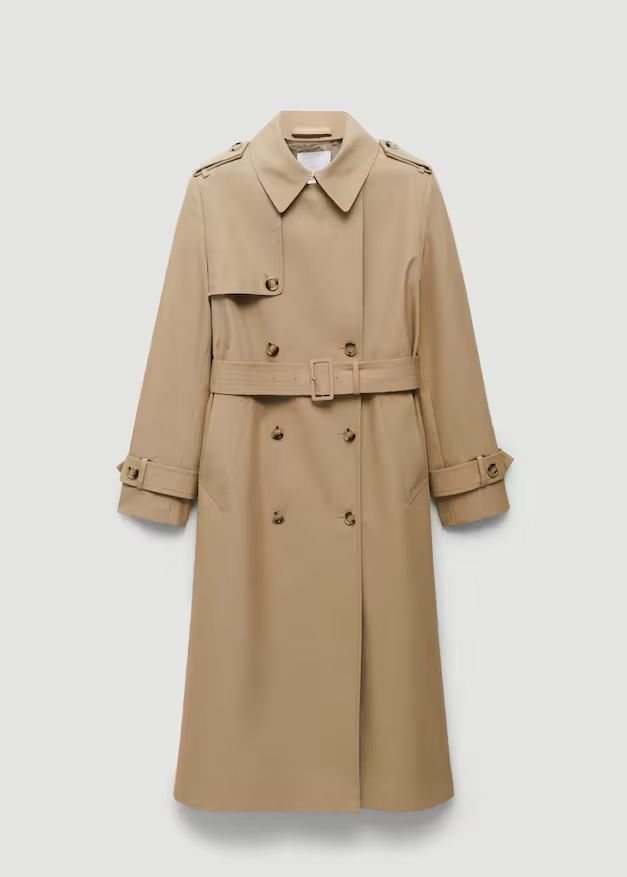 Double-breasted cotton trench coat -  Women | Mango United Kingdom | MANGO (UK)