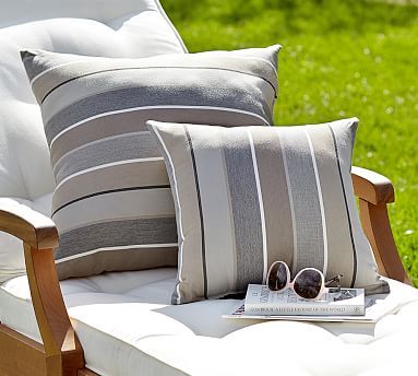 Sunbrella® Milano Striped Indoor/Outdoor Pillow | Pottery Barn (US)
