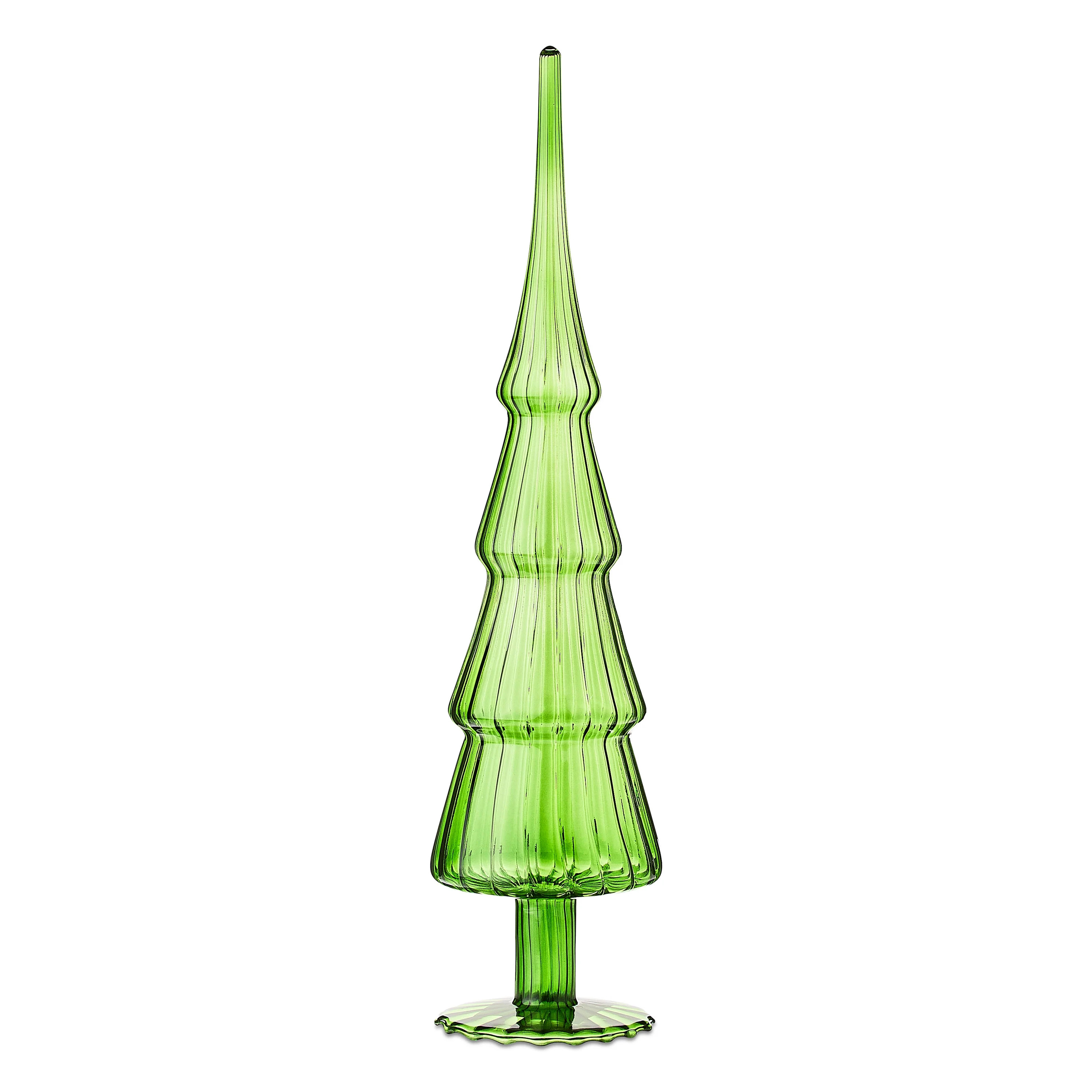 Glass Christmas Tree Tabletop Decor, Green, 13", by Holiday Time | Walmart (US)