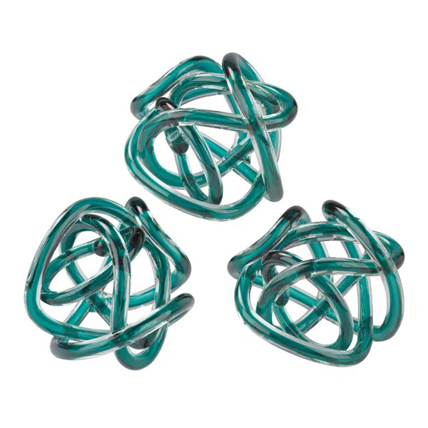 Rockport 3 Piece Glass Knot Sculpture Set (Set of 3) | Wayfair North America