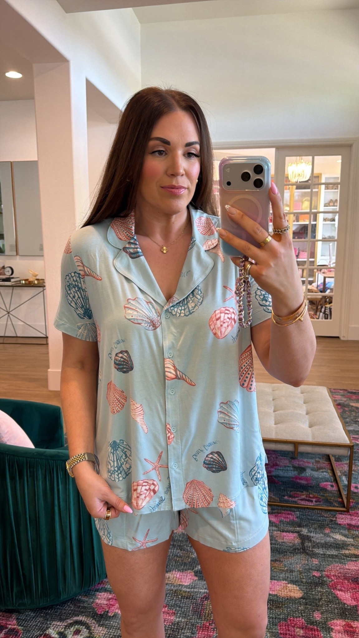 curvy midsize seashell pajamas for spring and summer! in size large in top and bottom 

#LTKSeasonal #LTKMidsize