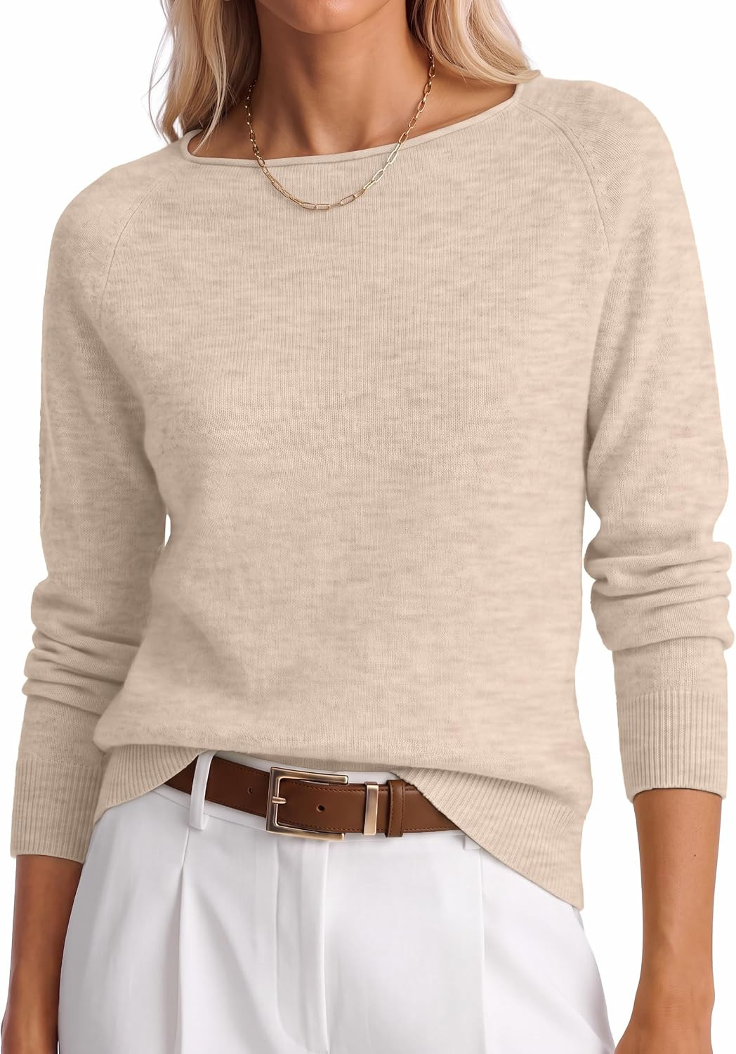 ANRABESS Women Long Sleeve Rolled Neck Fall Lightweight Sweaters Top | Amazon (US)