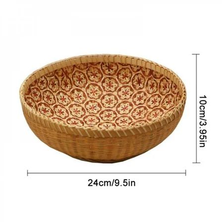 Sonbest Decorative Wall Baskets Shallow Bamboo Tray Woven Art Decor Set Natural Handmade Fruit Baske | Walmart (US)