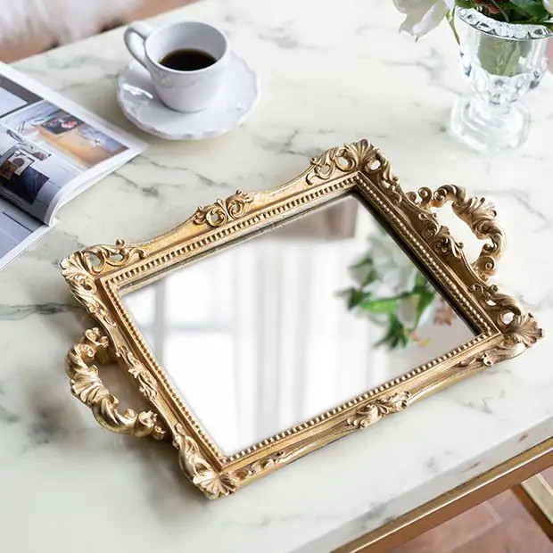 Ornate Framed Mirror Tray | Antique Farm House