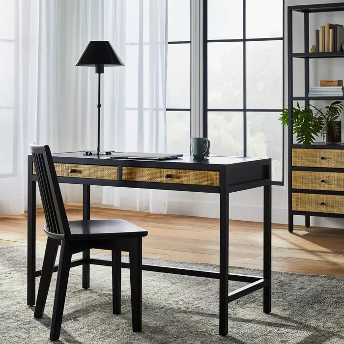 Springville Writing Desk with Drawers Black - Threshold™ designed with Studio McGee | Target