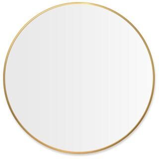 PexFix 36 in. x 36 in. Modern Round Mirror Aluminum Alloy Frame Large Wall Mounted Vanity Circle ... | The Home Depot