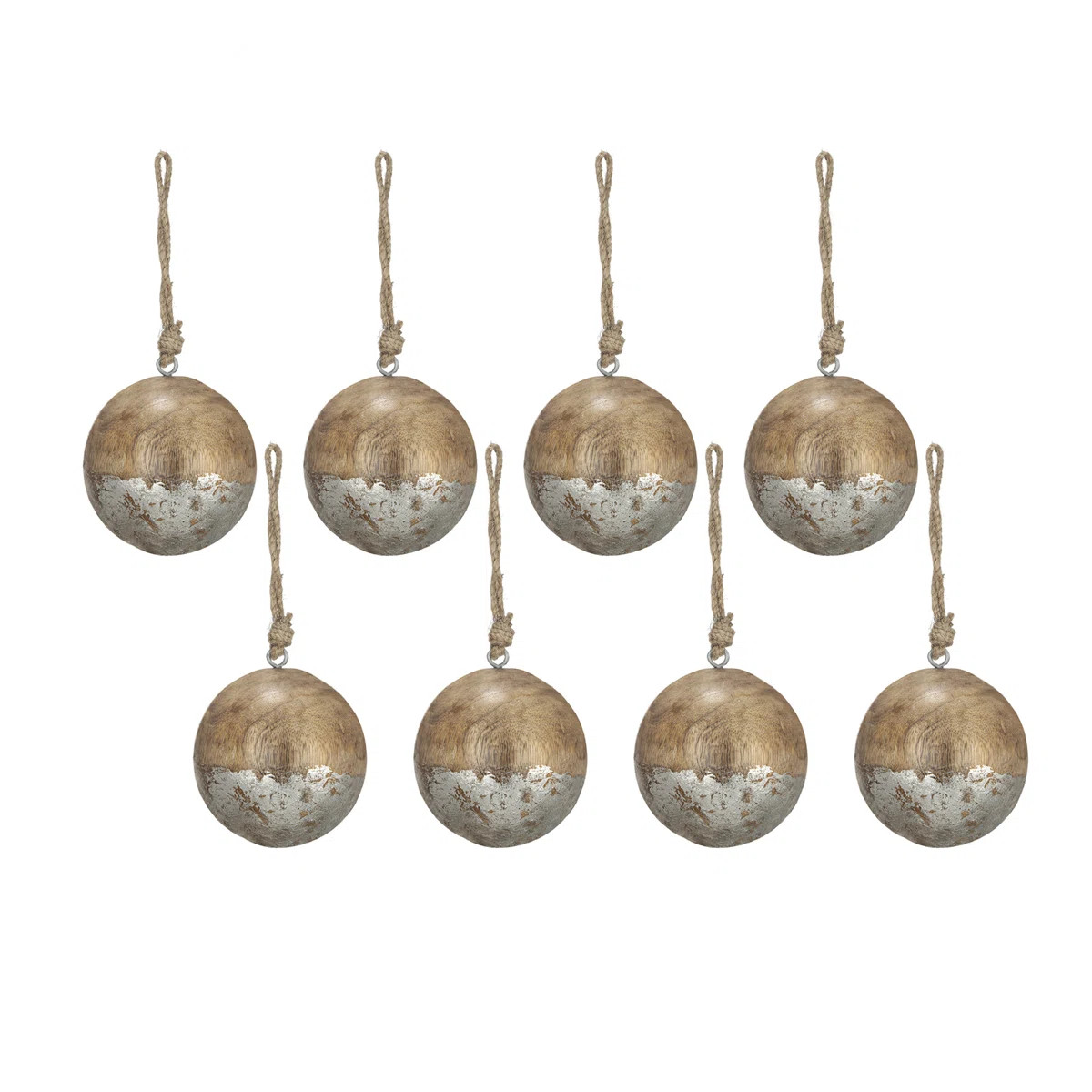 4" Wood Christmas Ball Ornaments - Decorative Hangers for Festive Holiday Decorations | Wayfair North America