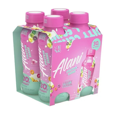Alani Nu Protein Shake, Fruity Cereal, 12 fl oz, 4 Pack, Bottles, 30g Protein, Gluten Free | Walmart (US)