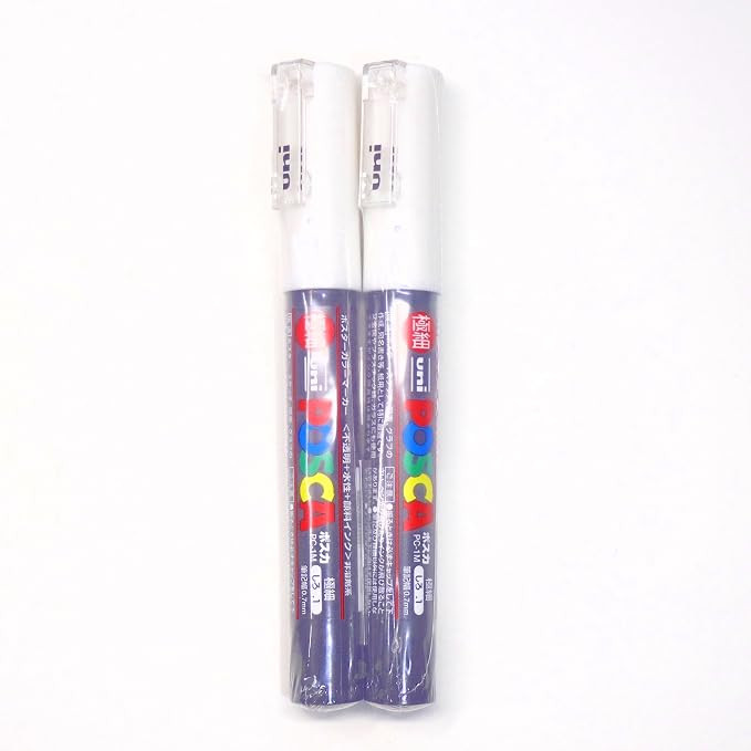 Uni Posca Paint Marker PC-1M White, 2 pens per Pack(Japan Import) [Komainu-Dou Original Package] | Amazon (US)