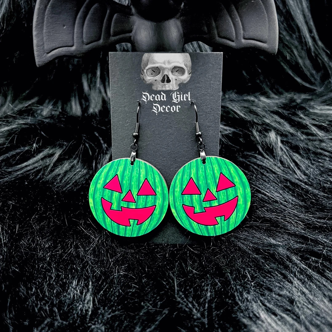 Summerween Jack-o-melons Summer Pumpkin Watermelon Earrings - Etsy | Etsy (US)