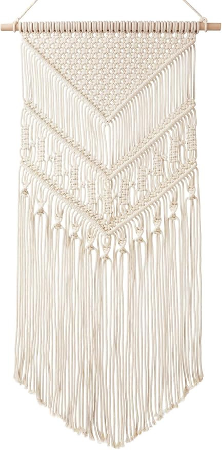 Mkono Macrame Wall Hanging Art Woven Boho Home Décor, Geometric Beautiful Yarn Tapestry Wall Dec... | Amazon (US)