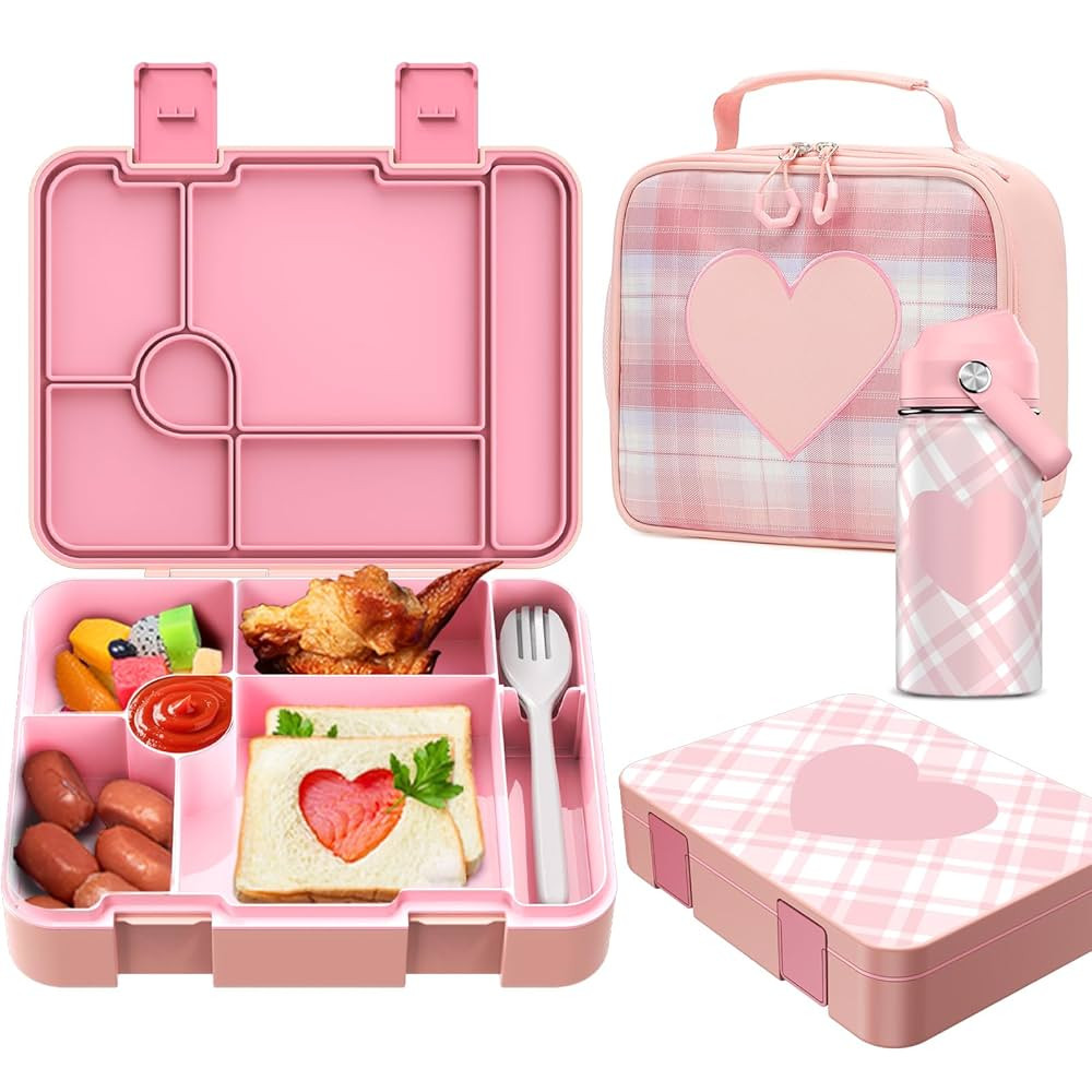 Bevalsa Bento Box for School Kids with Insulated Water Bottle Set - 43oz Lunch Containers Lunchbo... | Amazon (US)