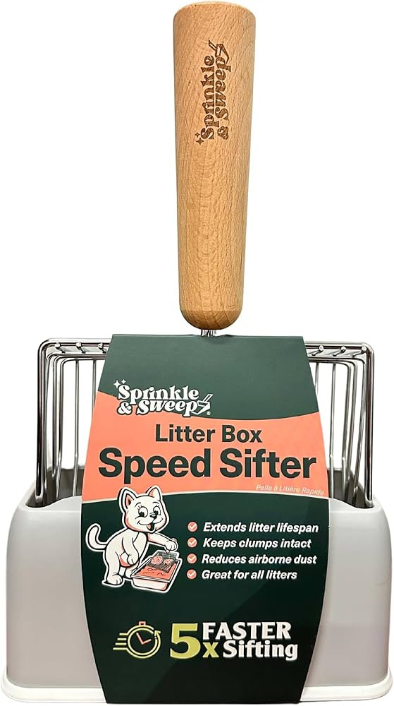 Sprinkle & Sweep Metal Cat Litter Scoop - Heavy Duty Litter Scooper & Speed Sifter with Comfortab... | Amazon (US)