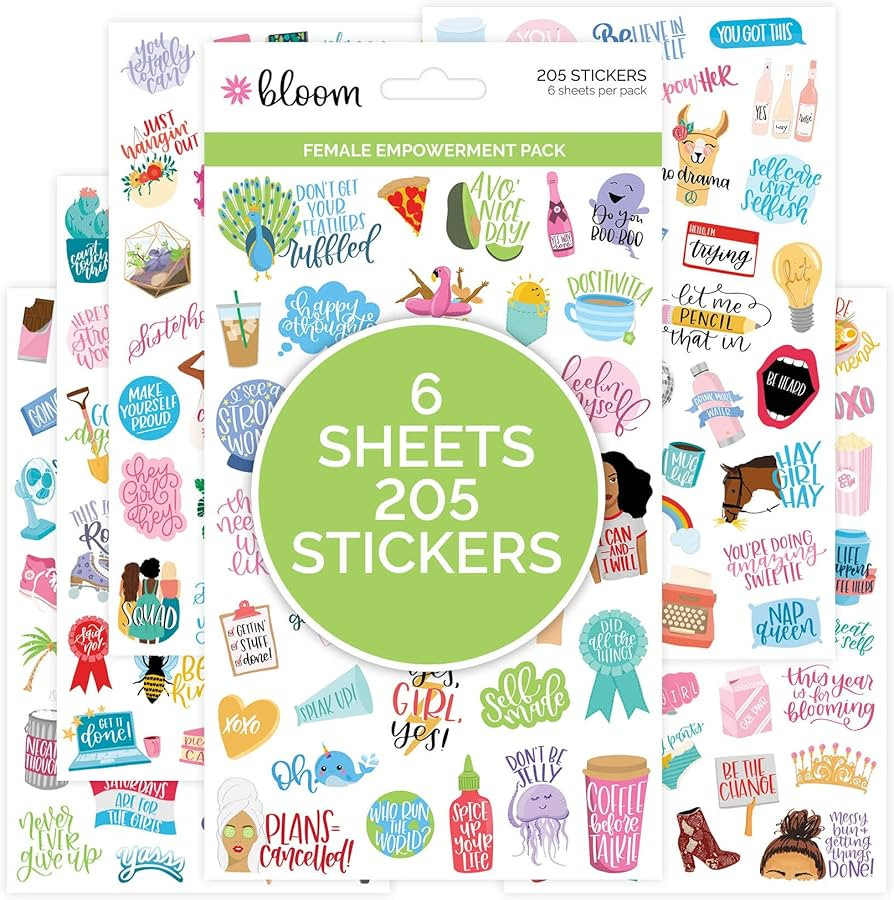 bloom daily planners Female Empowerment Planner Stickers - Variety Pack for Planning, Decorating,... | Amazon (US)