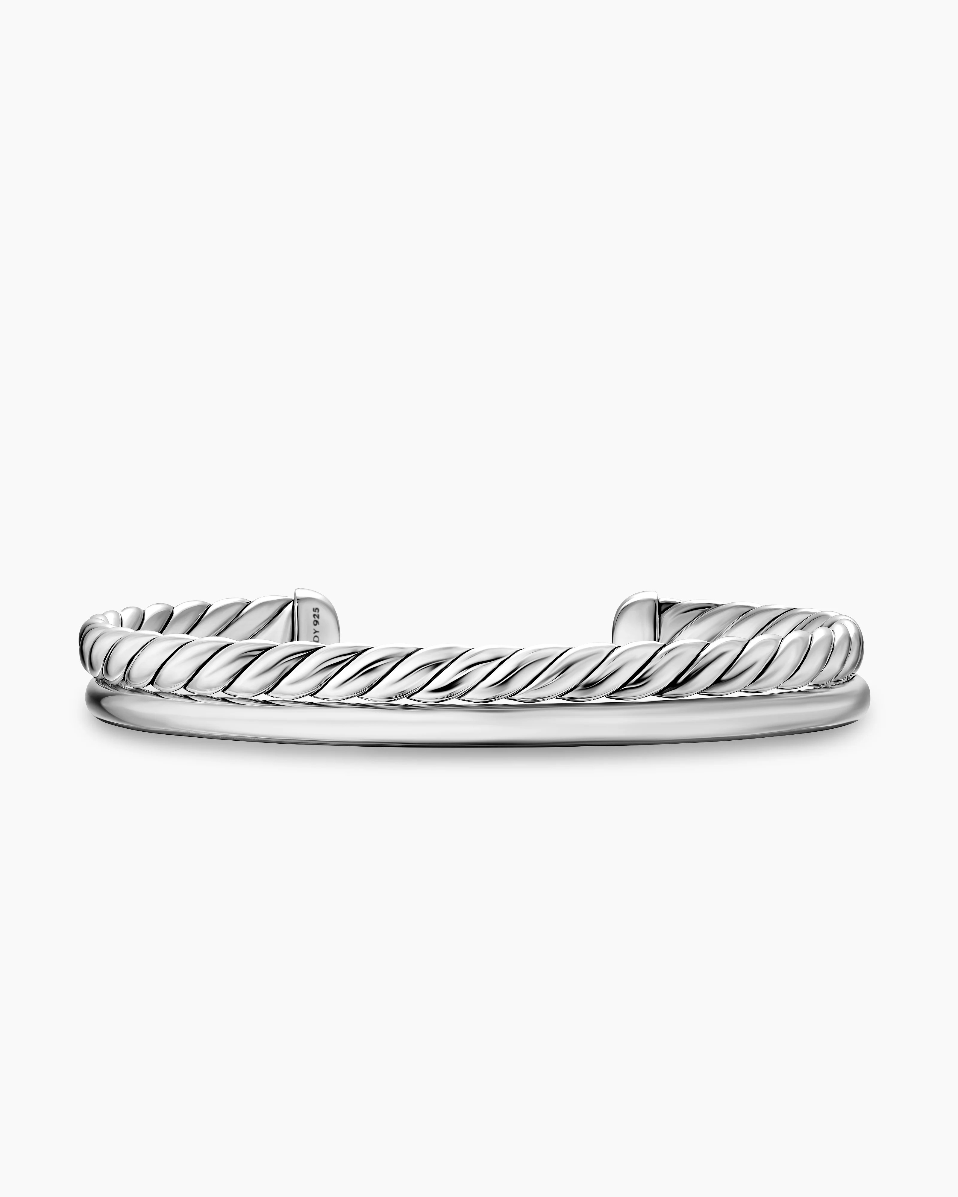 David Yurman | DY Mercer Two Row Cuff Bracelet in Sterling Silver, 8mm | David Yurman