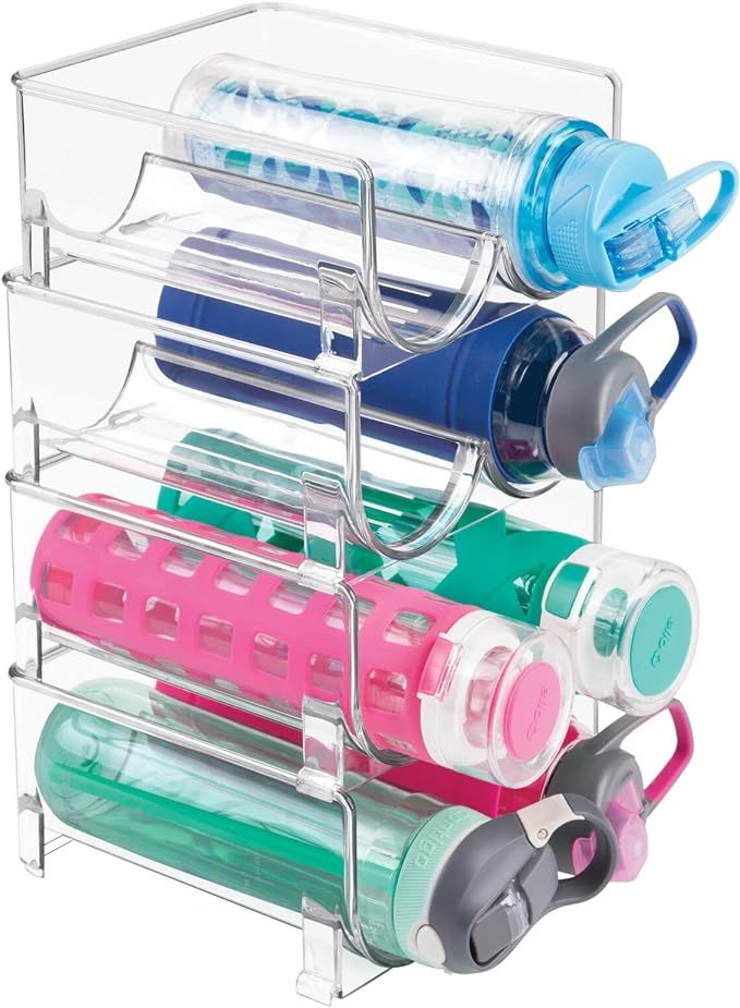Amazon.com: mDesign Plastic Stackable 2 Bottle Storage Holder Rack - Bottle Organizer for Home, K... | Amazon (US)