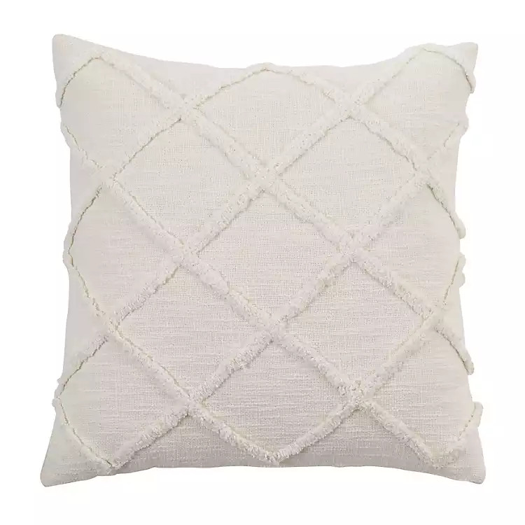 New! Tufted White Diamond Pillow Cover | Kirkland's Home