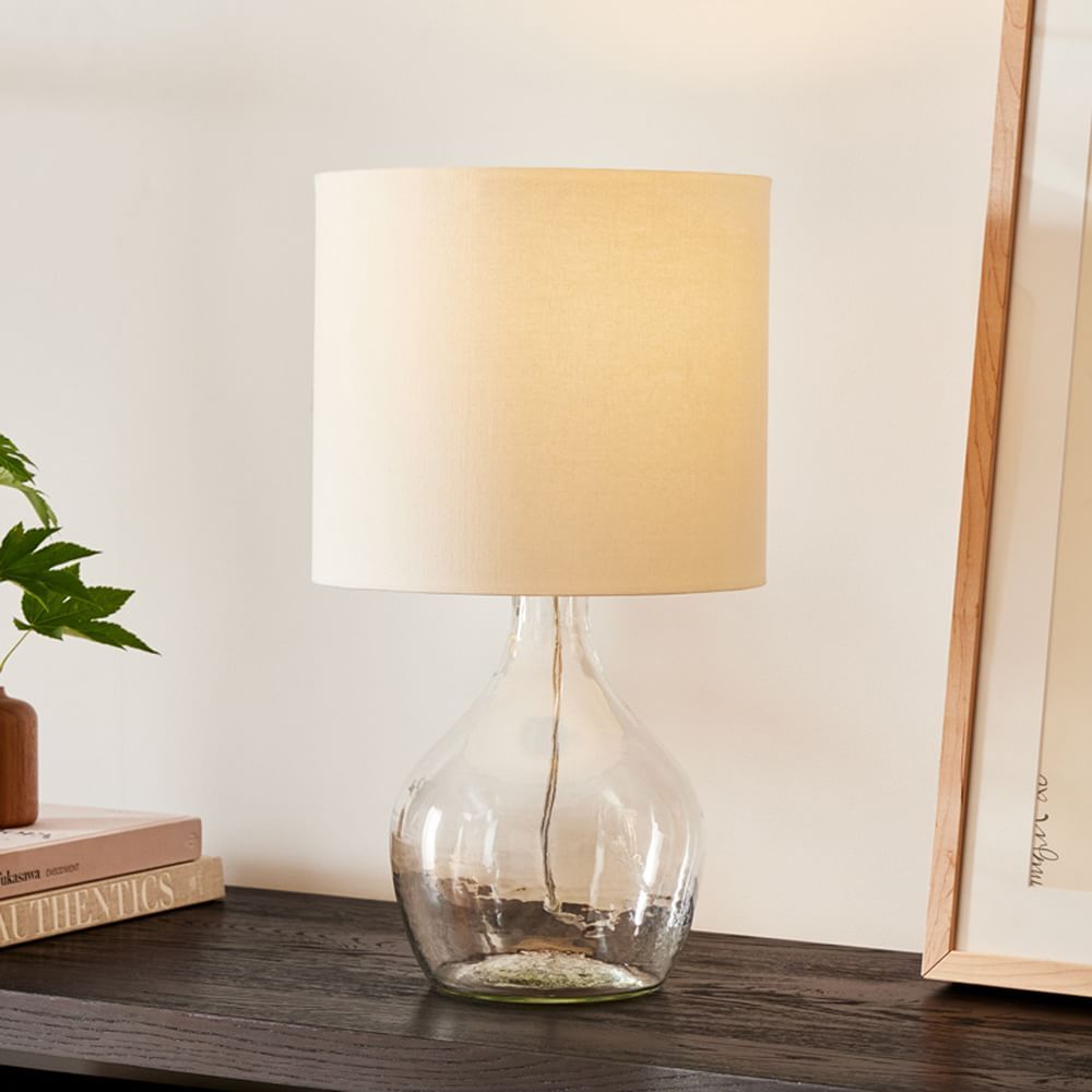 Recycled Glass Table Lamp, 21&amp;quot;, Clear | West Elm (US)