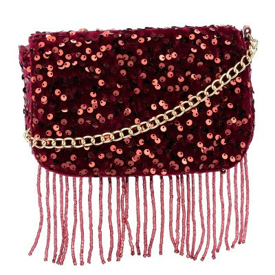 NEW YORK & COMPANY Women's Koa Evening Crossbody Bag - BURGUNDY | Target