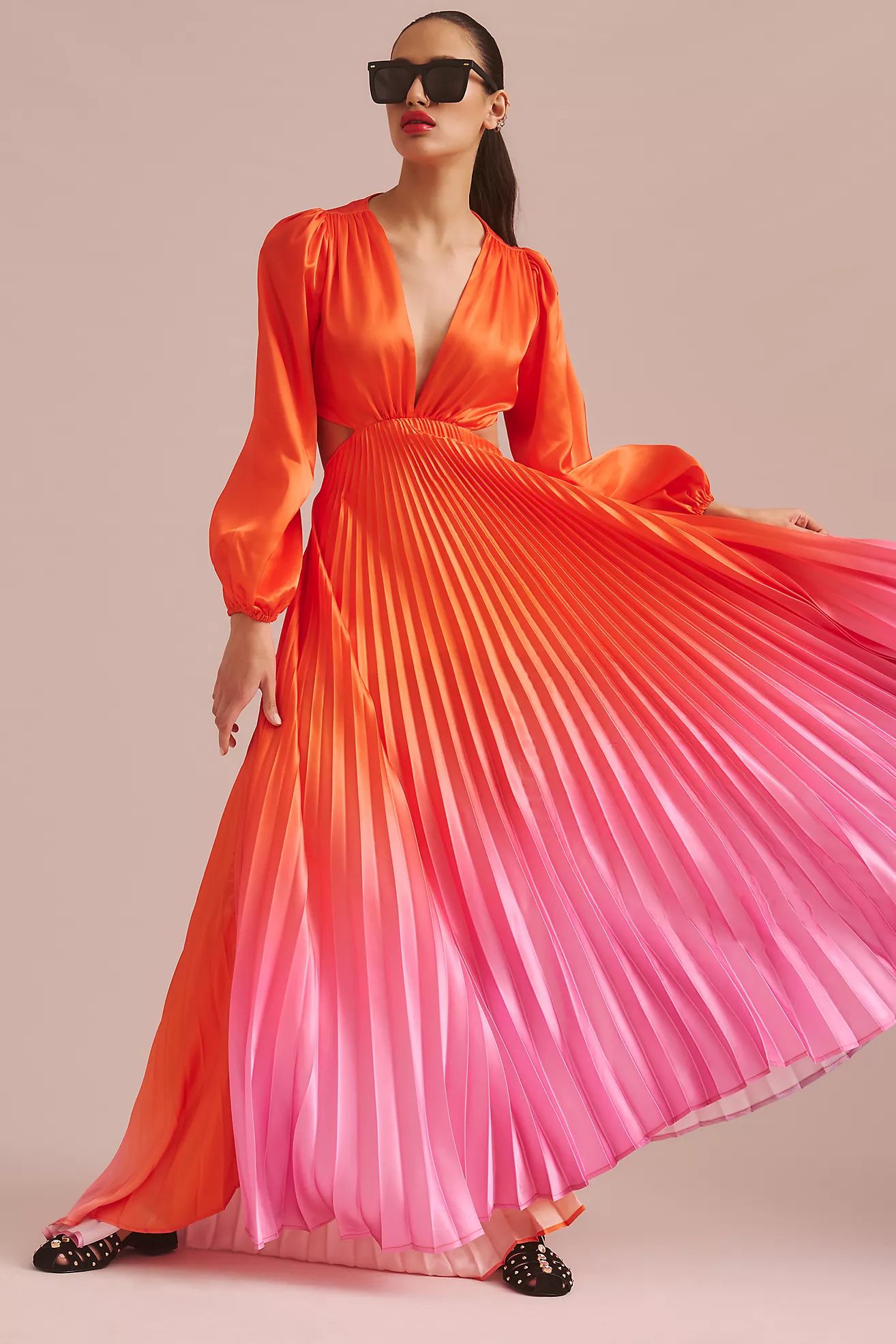 Delfi Collective Long-Sleeve Ombre Maxi Dress | Anthropologie (US)