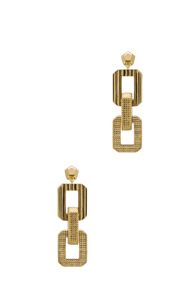 Eddie Borgo Medium Supra Link Drop Brass Earring in Metallics | FWRD 