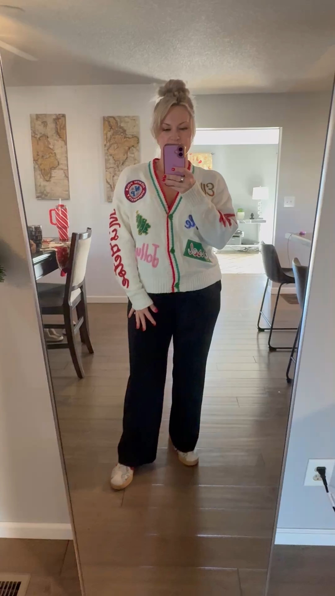 Easy and affordable holiday outfit idea! These pants are part of a set and I've worn them so many times! Look like dress pants, feel like sweatpants 

Holiday Outfit. Holiday Party. Christmas Sweater

#LTKHoliday #LTKootd #LTKGiftGuide