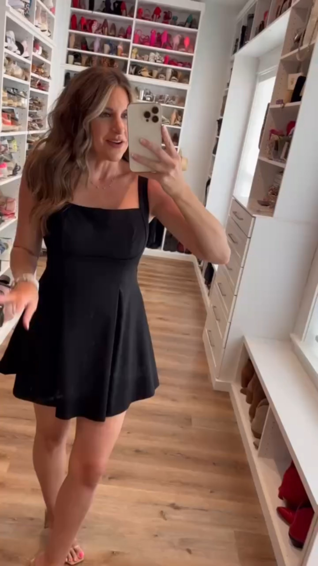 Summer wedding guest looks! In a medium square neck a line mini dress and clear strap heels- fits tts.

#LTKWedding #LTKSummerEdit #LTKStyleTip