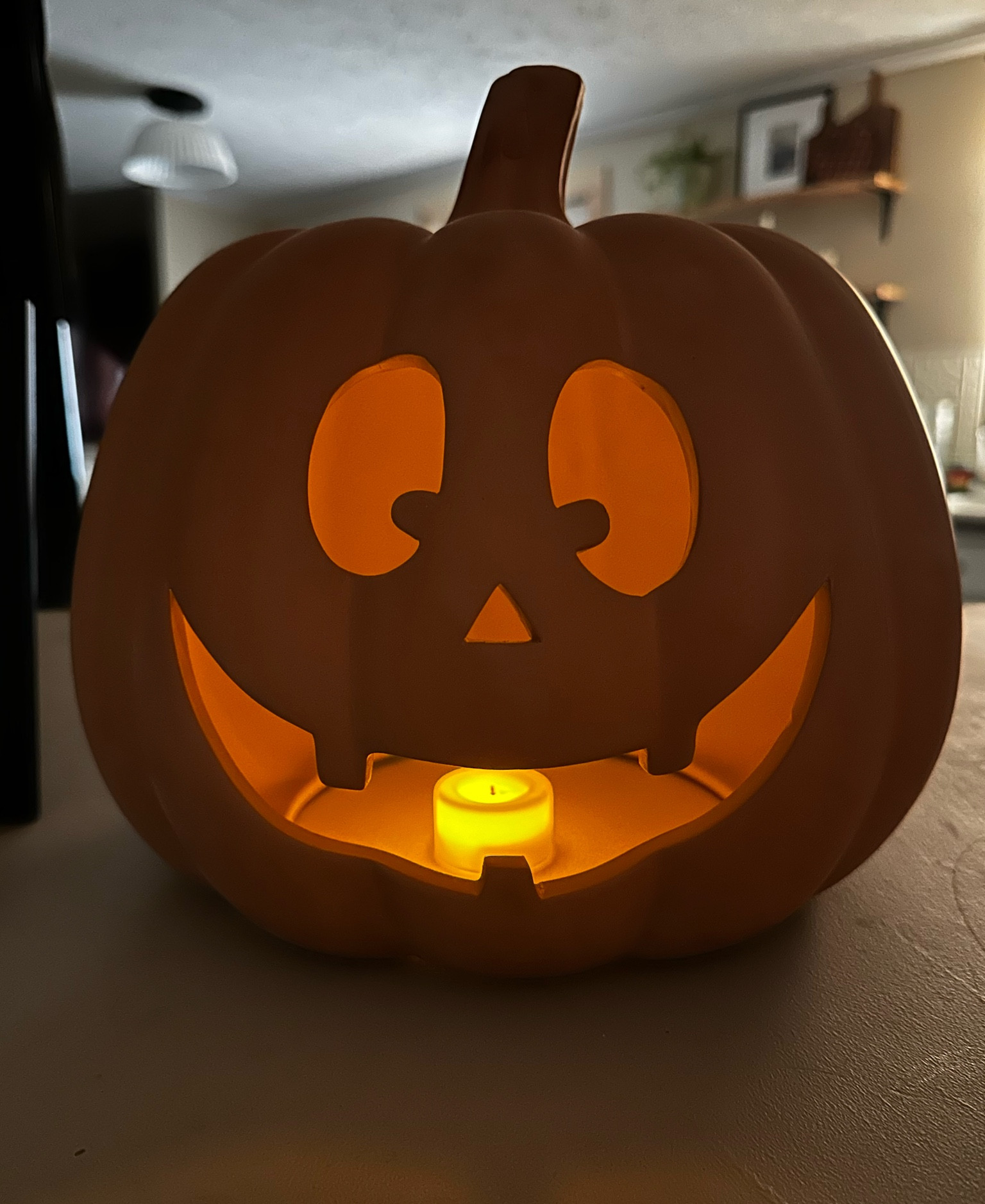 Got my hands on this cutie clay pumpkin from Walmart added a tea light and how cute is he?! 🥰🫶🏼

#LTKSeasonal #LTKHome #LTKFallSale