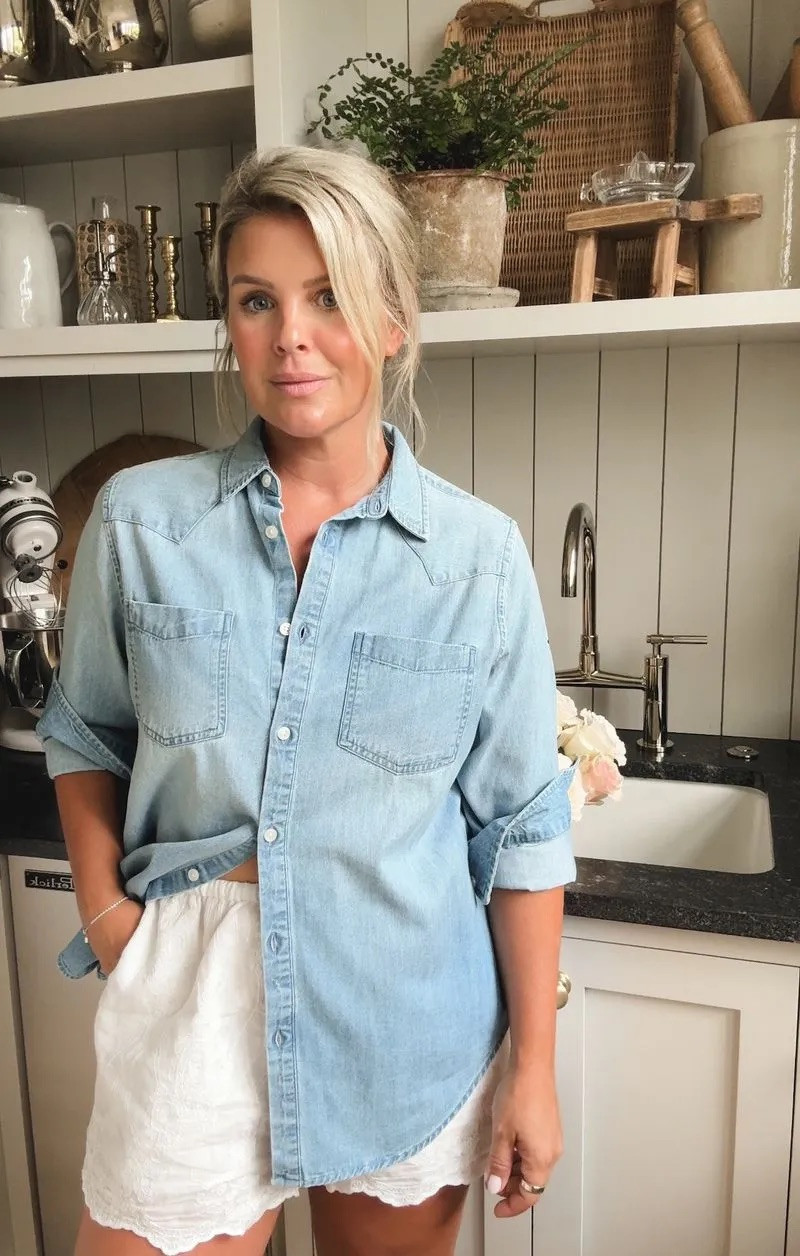 Denim and linen - a classic high low pairing

#LTKootd