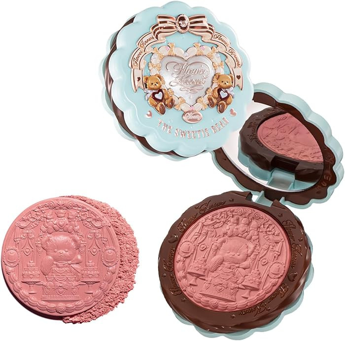 Flower Knows The Sweetie Bear Collection Silk Satin Blush,Talc-Fre Warm Red Brown Powder Blush,Bu... | Amazon (US)