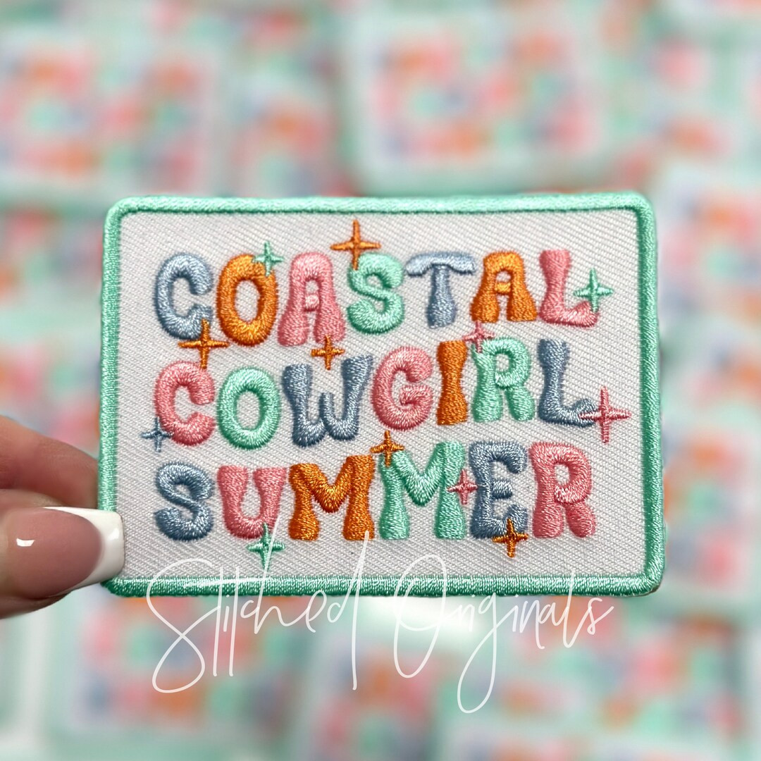 Costal Cowgirl Summer Patch, Trucker Cap Patch, Iron On, DIY Patch, Cowgirl Patch, Preppy Patch -... | Etsy (US)