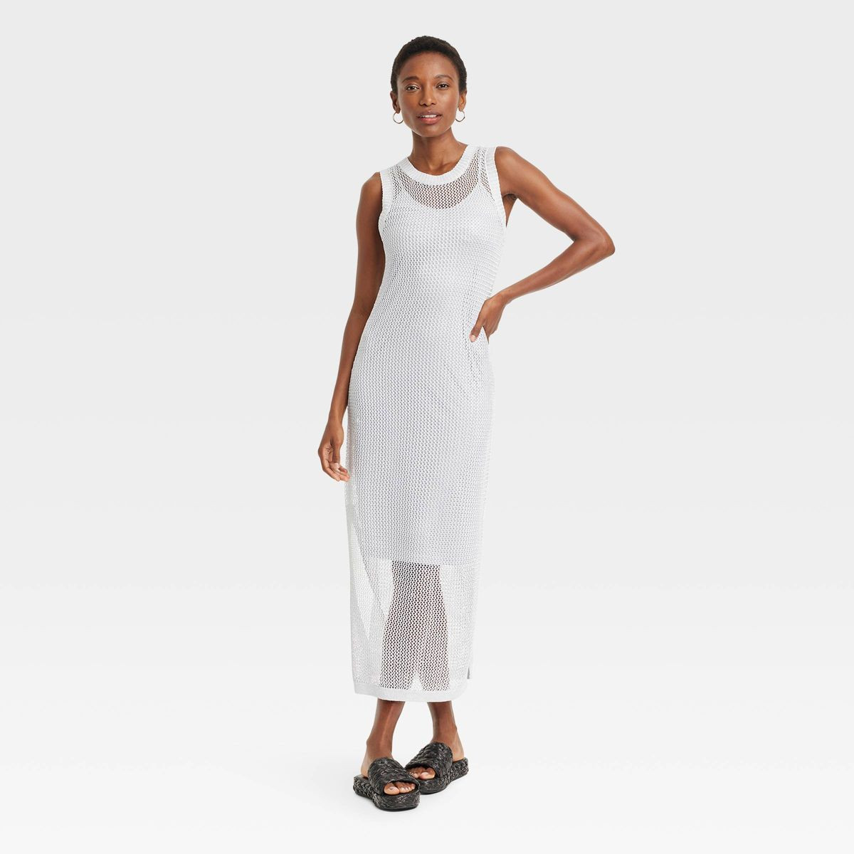 Women's Openwork Midi Tank Dress - A New Day™ | Target