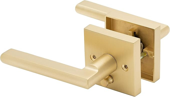 Linkaa Pivacy Door Lever Gold Stain Brass Door Handles Lever Door Handle with Lock, Keyless Door ... | Amazon (US)