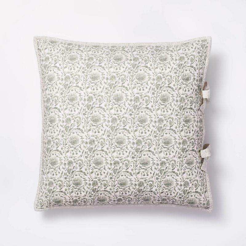 Decorative Border Cotton Slub Print Quilt Sham Light Teal Green – Threshold™ designed with St... | Target