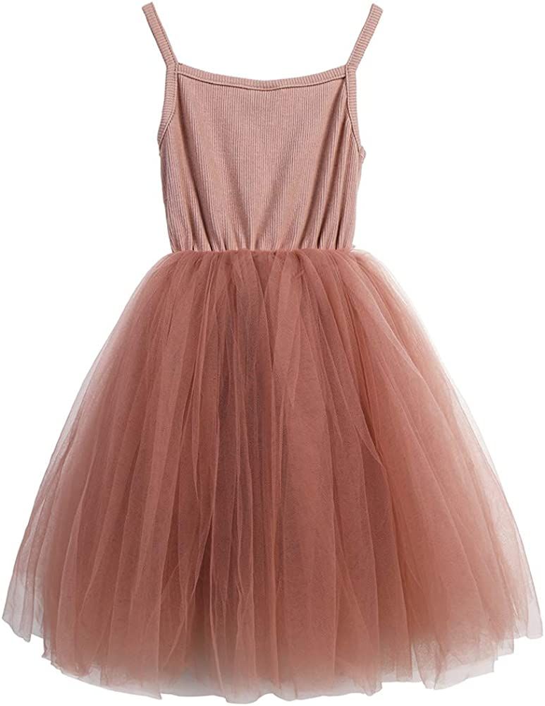 JNKLWPJS Baby Girls Tutu Dress Toddler Rainbow Tulle Sundress Infant Princess Dresses | Amazon (US)