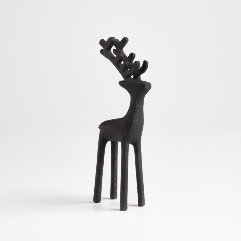 Zinc Holiday Reindeer Decoration 9" + Reviews | Crate & Barrel | Crate & Barrel