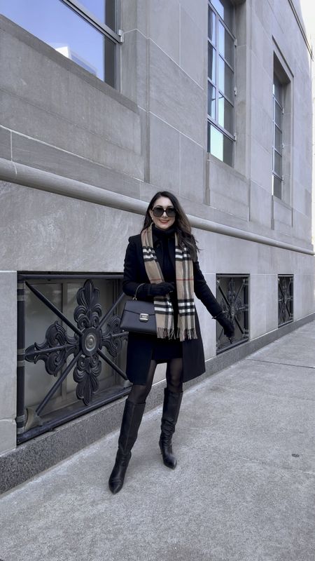 Chic winter outfit 🖤

Black coat size 6, fits small size up 1-3 sizes 
Black turtleneck sweater dress (linked similar)
Black tights size medium, size up if taller 
Black knee high boots (linked similar)
Burberry scarf 


#winteroutfit #chicstyle #winterstyle #blackcoat #sweaterdress #burberryscarf #chicoutfit




#LTKstyletip #LTKitbag #LTKSeasonal