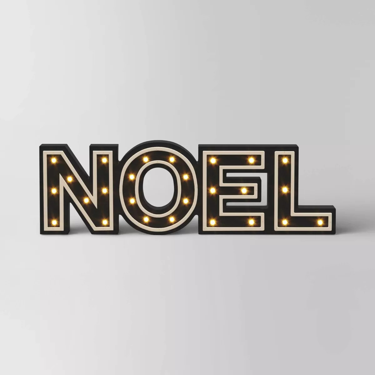 16"x4.75" Battery Operated Lit Wood 'Noel' Christmas Tabletop Sign - Wondershop™ Black | Target