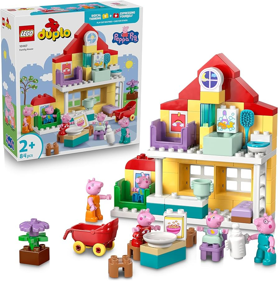 LEGO DUPLO Peppa Pig Family House - Educational Motor Skills Toy for Toddlers - Montessori Set w/... | Amazon (UK)