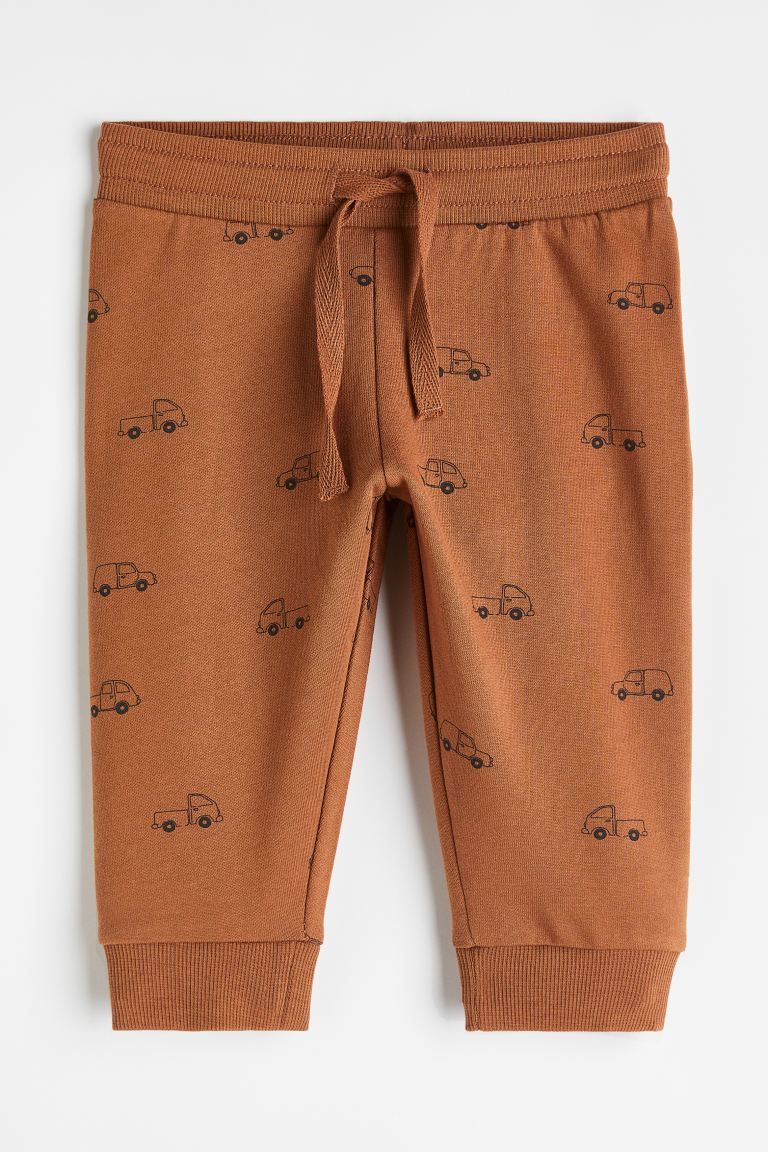 Cotton Sweatpants - Brown/cars - Kids | H&M US | H&M (US + CA)