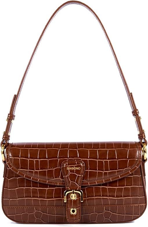 SINBONO Small Purses for Women, Classic Vegan Leather Shoulder Bag Designer Clutch Handbags with ... | Amazon (US)