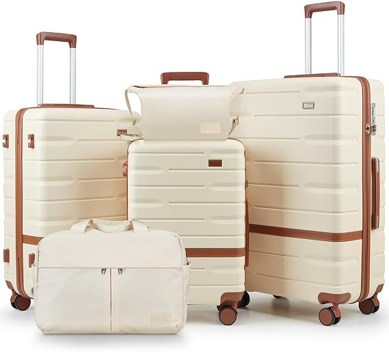 Luggage Sets 3 Piece with TSA Lock Hardside PC+ABS Carry On Suitcase with Spinner Wheels Lightwei... | Amazon (US)