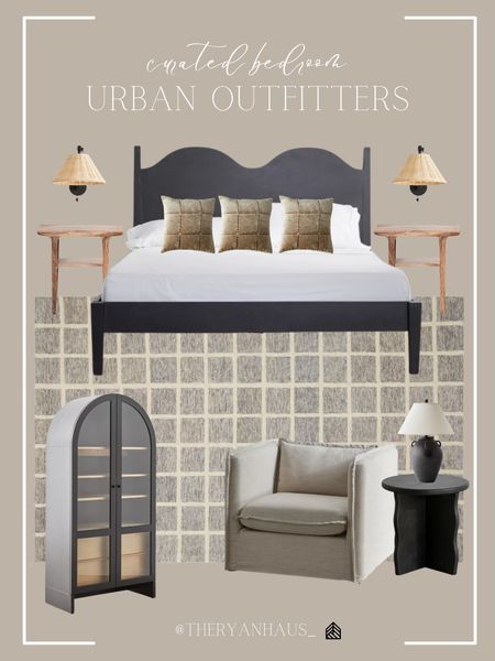 A curated bedroom collection from Urban Outfitters! I love the texture this plaid rug, and all of these furniture pieces have beautiful architecture and charm to them. 

Bedroom, bed, nightstand, sconces, side table, accent chair, cabinet, urban outfitters, home decor, table light

#LTKhome #LTKstyletip #LTKFind