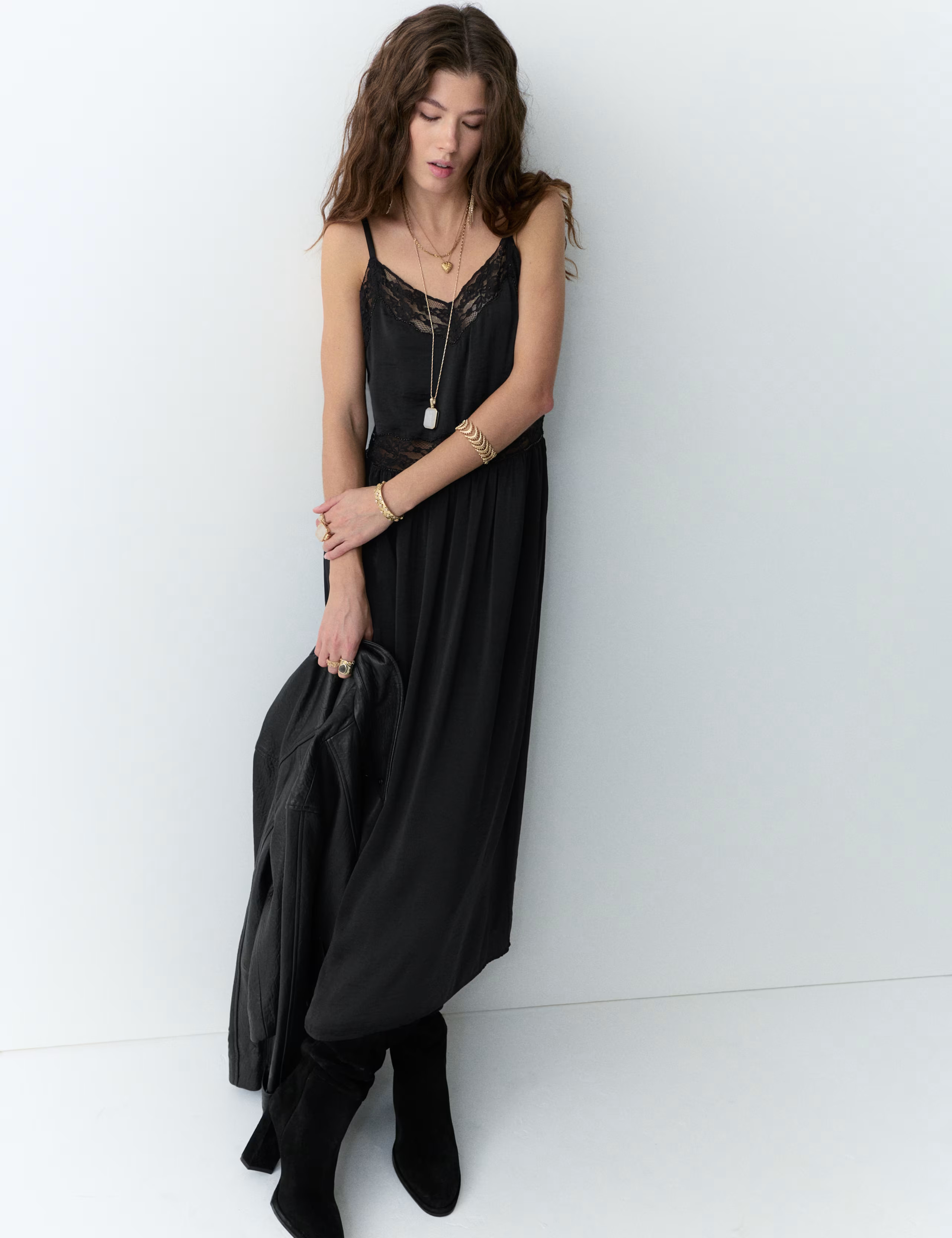 Beaded Lace Midi Cami Slip Dress | Marks & Spencer (UK)