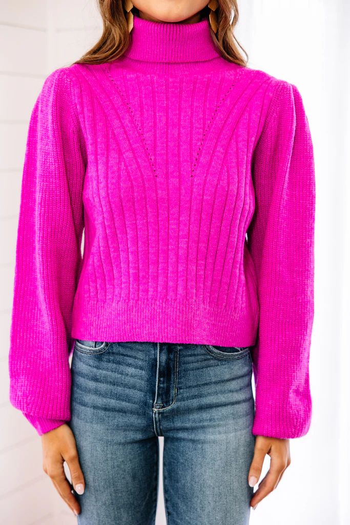 Mood Booster Hot Pink Sweater | The Mint Julep Boutique