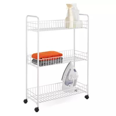 Honey-Can-Do® 3-Tier Metal Laundry Cart in White | Bed Bath & Beyond