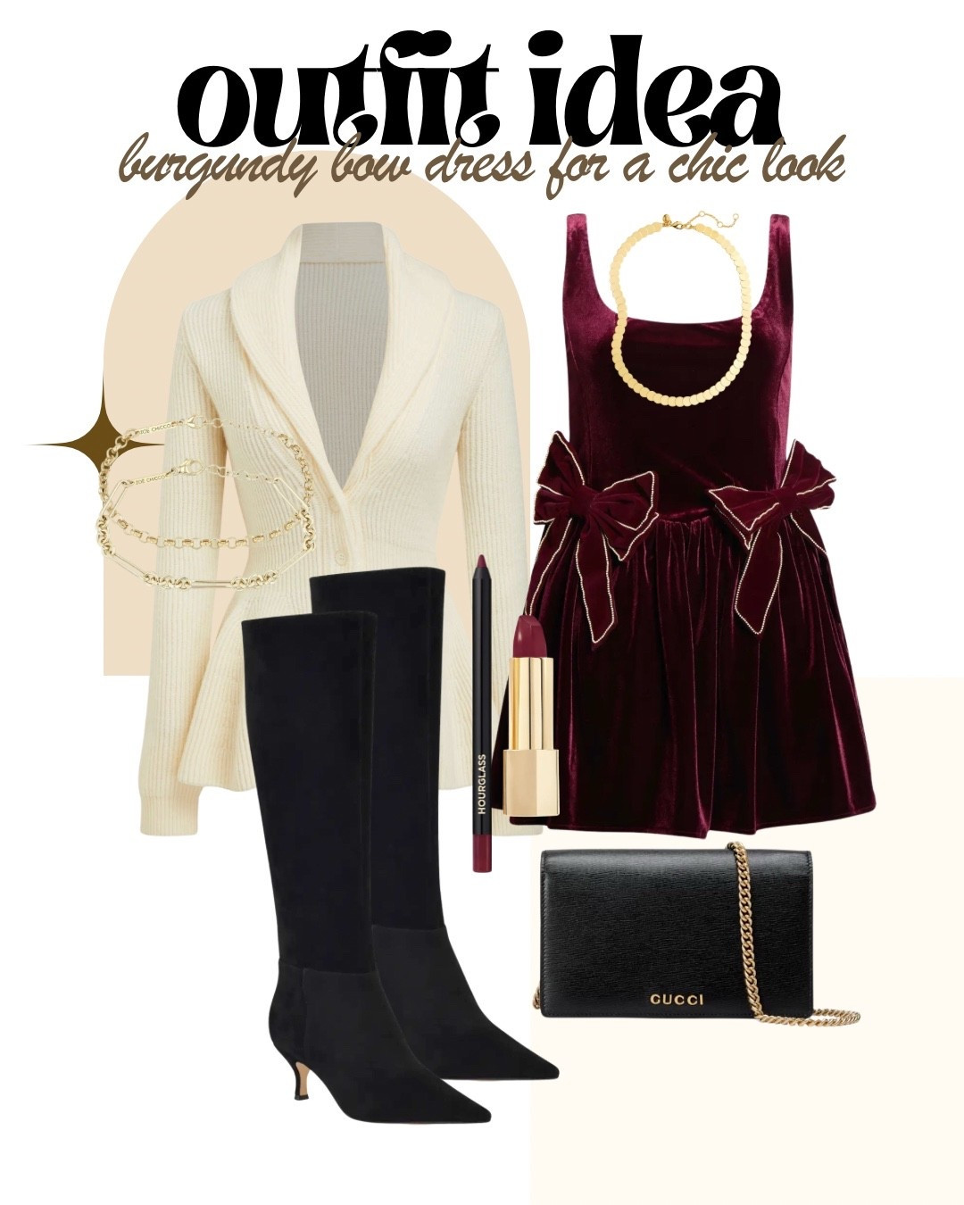 Obsessed with this burgundy velvet bow dress for all your holiday and special occasion needs! 🎀 It's effortlessly chic and the perfect statement piece. I styled it with a cozy cream cardigan and sleek black knee-high boots for a sophisticated touch. Add some classic gold accessories and a bold lip, and you're ready to make an entrance! ✨

All links to shop this beautiful look are in my bio. Who else is loving this festive elegance? 👇

#BurgundyDress #BowDress #VelvetDress #ChicLook #HolidayFashion #PartyDress #ElegantStyle #WinterFashion #FashionInspo #OOTN #StyleGoals #LTKFashion #StatementPiece #MustHave #FestiveOutfit #GlamorousLook #SpecialOccasion #FashionBlogger #InstaFashion #ShopTheLook #ClassicStyle #HolidayGlam

#LTKHoliday #LTKootd #LTKSeasonal