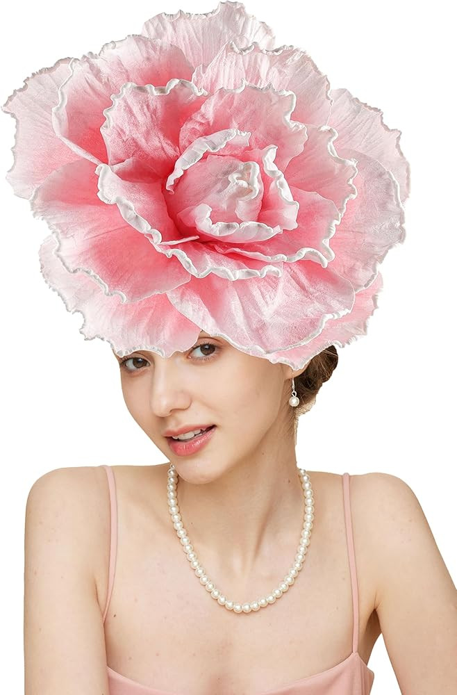 Gionforsy Large Flower Fascinators Hat Tea Party Hats for Women Flower Cocktail Headband for Wedd... | Amazon (US)