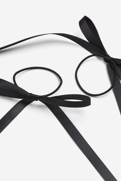 2-pack Bow-detail Hair Elastics | H&M (US + CA)